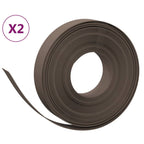 Bordature da Giardino 2 pz Marroni 10 m 10 cm Polietilene