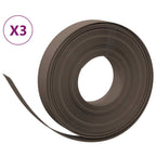 Bordature da Giardino 3 pz Marroni 10 m 10 cm Polietilene