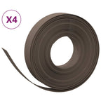 Bordature da Giardino 4 pz Marrone 10 m 10 cm Polietilene