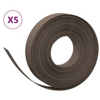 Bordature da Giardino 5 pz Marroni 10 m 10 cm Polietilene