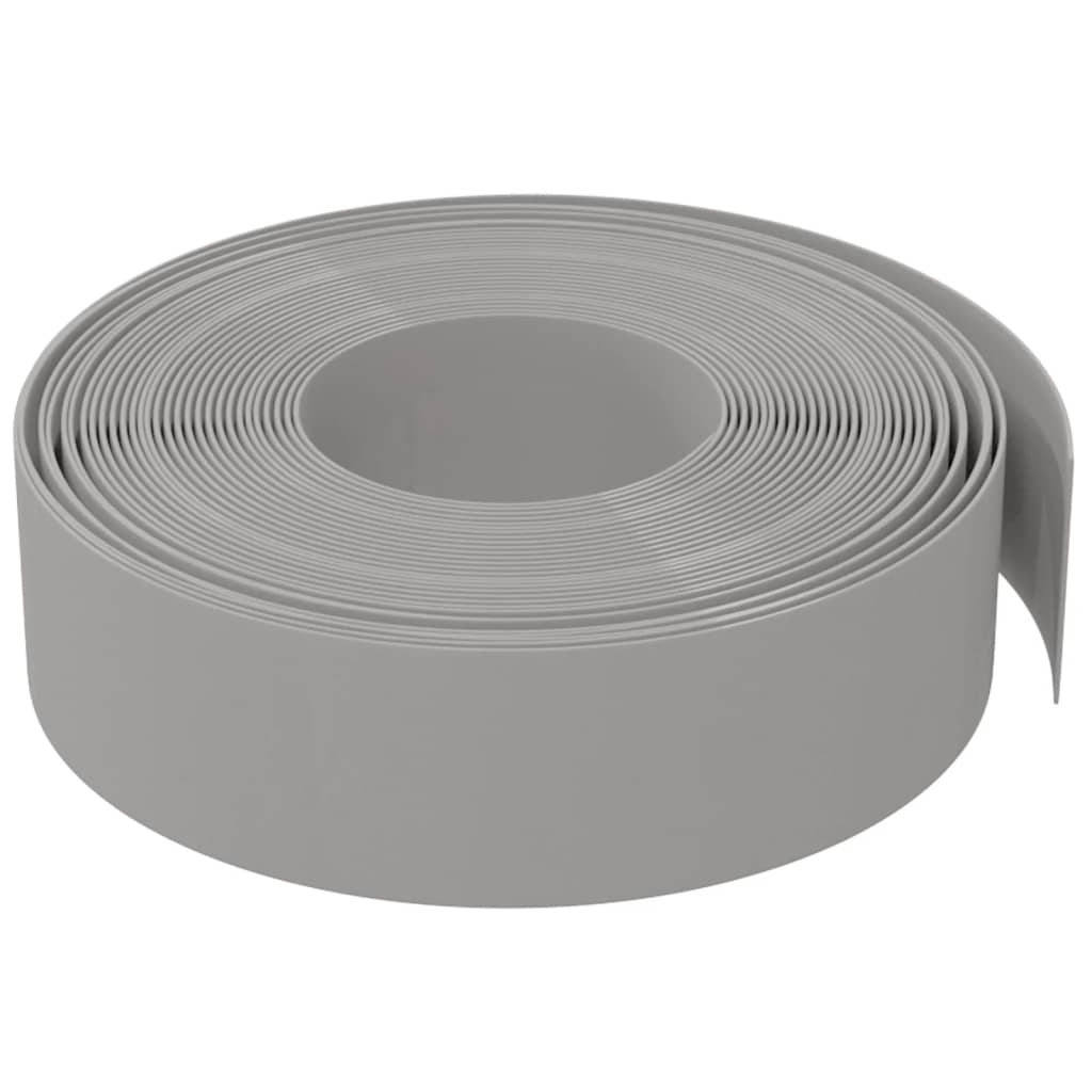 Bordature da Giardino 2 pz Grigie 10 m 15 cm Polietilene
