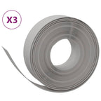 Bordature da Giardino 3 pz Grigie 10 m 15 cm Polietilene