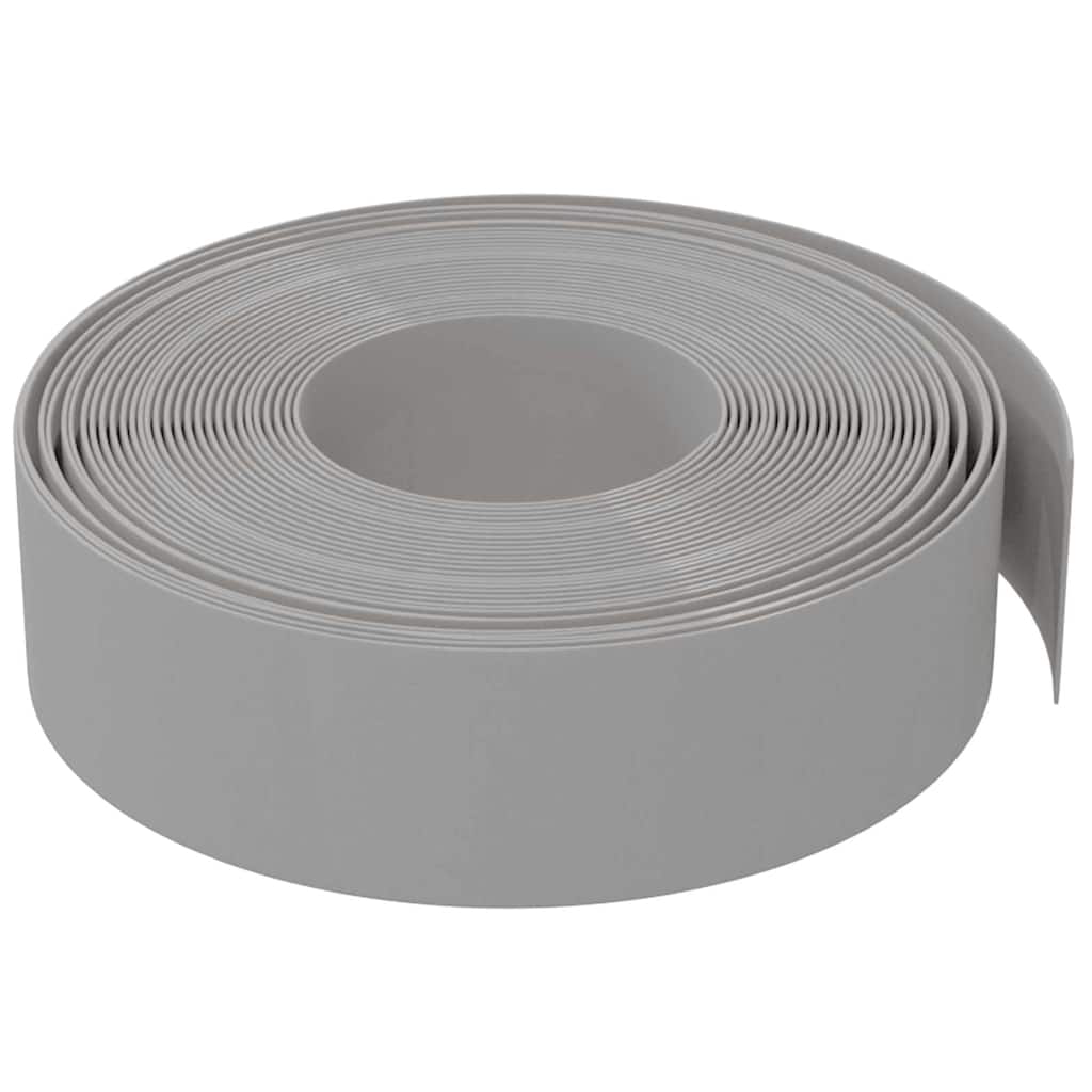Bordature da Giardino 4 pz Grigie 10 m 15 cm Polietilene