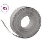 Bordature da Giardino 5 pz Grigie 10 m 15 cm Polietilene