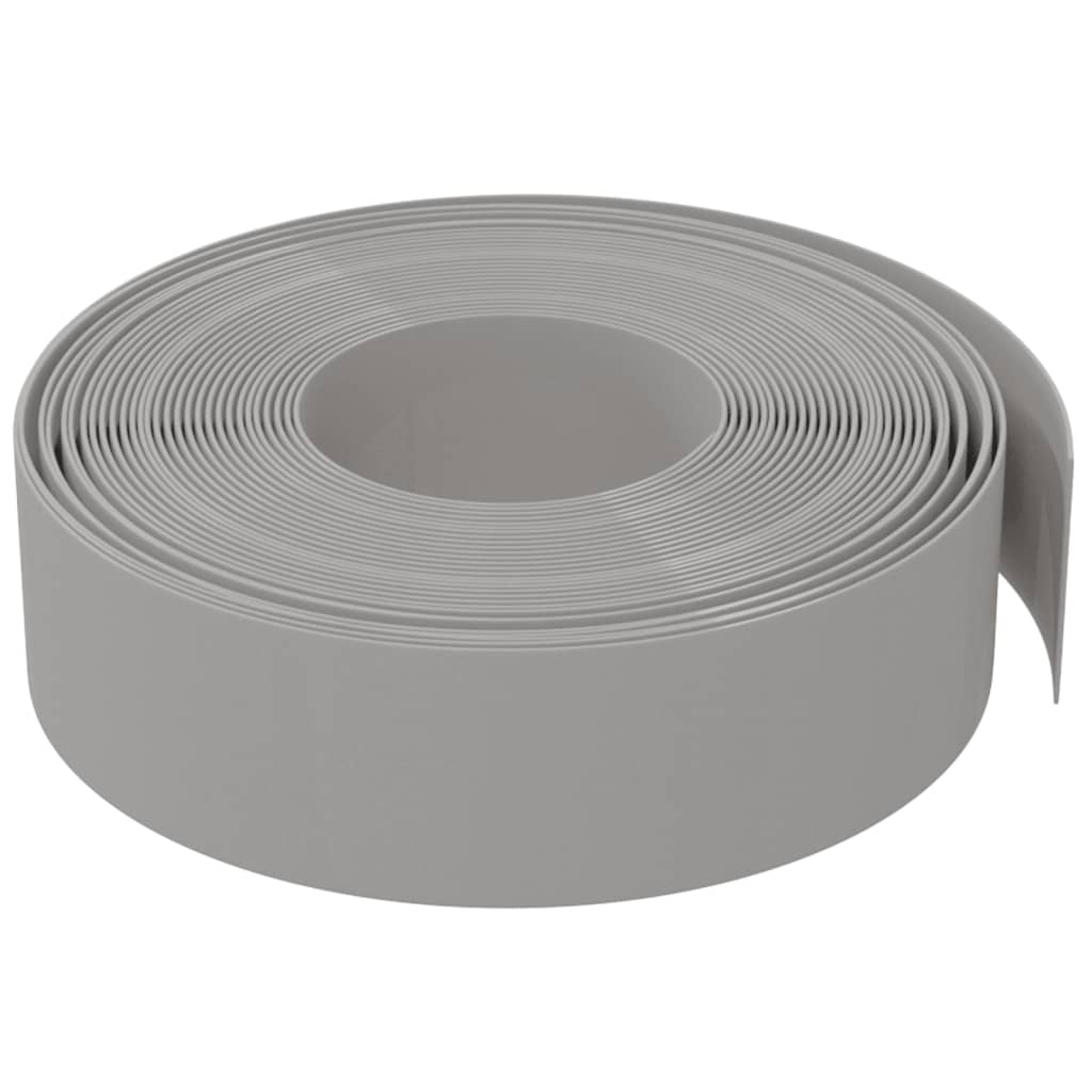 Bordature da Giardino 5 pz Grigie 10 m 15 cm Polietilene