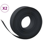 Bordature da Giardino 2 pz Nere 10 m 15 cm Polietilene