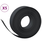 Bordature da Giardino 5 pz Nere 10 m 15 cm Polietilene