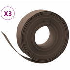 Bordature da Giardino 3 pz Marrone 10 m 15 cm Polietilene