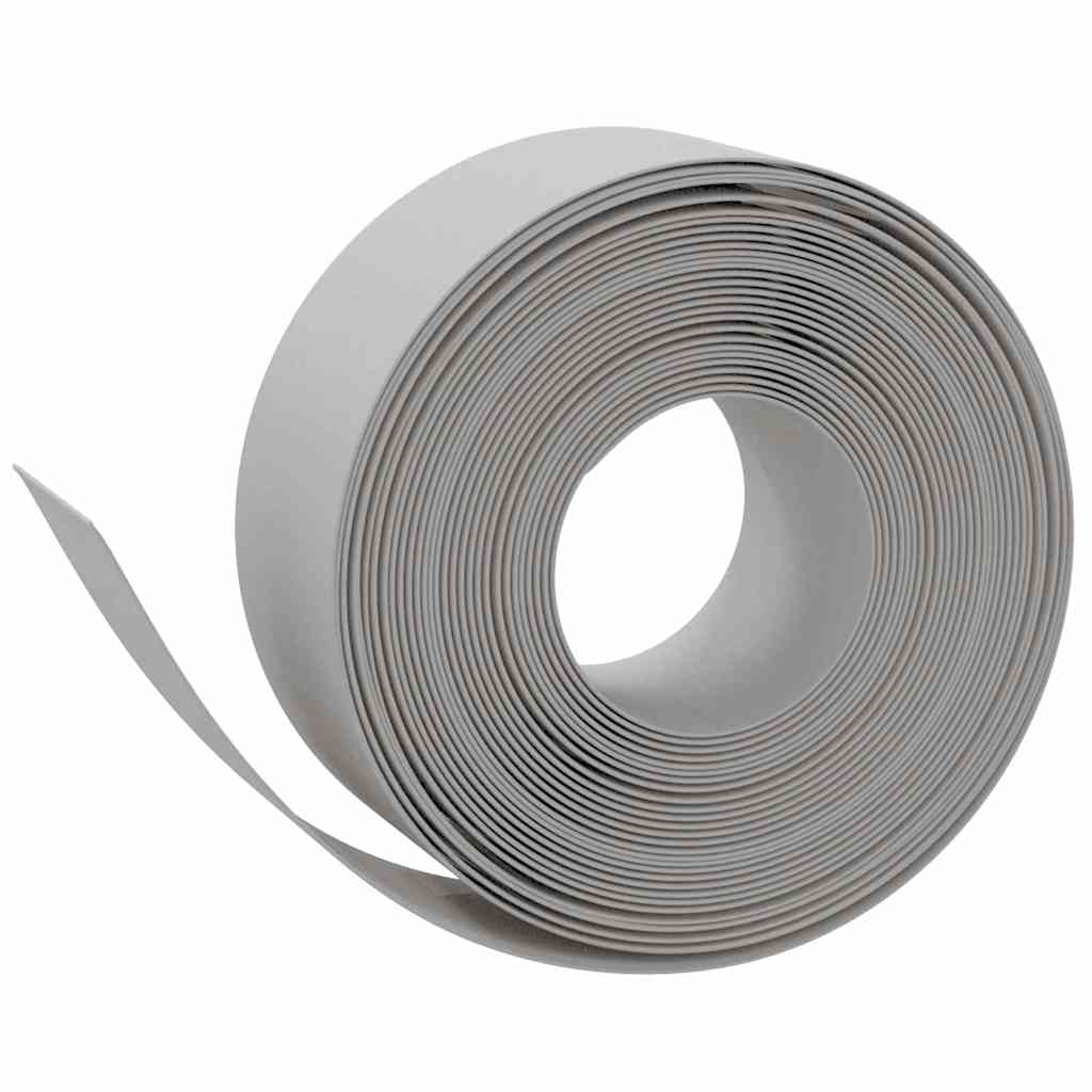 Bordature da Giardino 4 pz Grigie 10 m 20 cm Polietilene