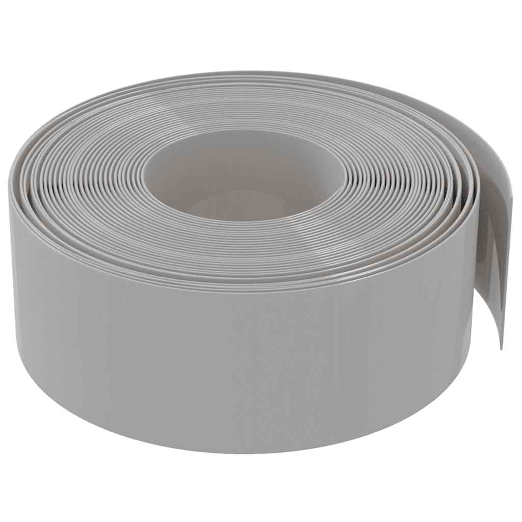 Bordature da Giardino 4 pz Grigie 10 m 20 cm Polietilene