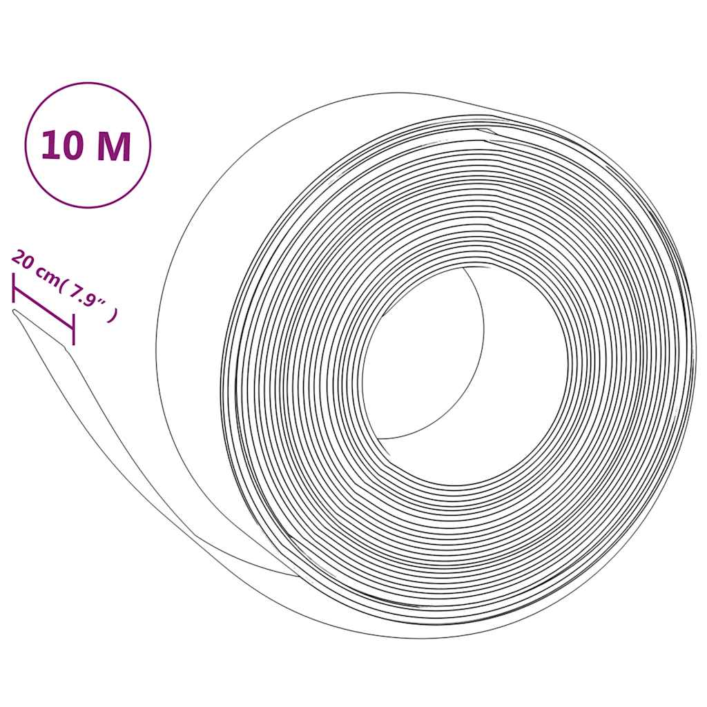 Bordature da Giardino 4 pz Grigie 10 m 20 cm Polietilene