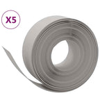 Bordature da Giardino 5 pz Grigie 10 m 20 cm Polietilene