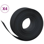 Bordature da Giardino 4 pz Nere 10 m 20 cm Polietilene