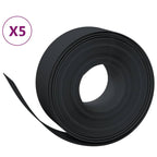 Bordature da Giardino 5 pz Nere 10 m 20 cm Polietilene