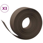 Bordature da Giardino 3 pz Marrone 10 m 20 cm Polietilene