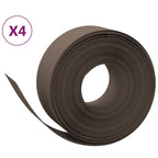 Bordature da Giardino 4 pz Marrone 10 m 20 cm in Polietilene