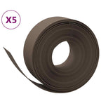 Bordature da Giardino 5 pz Marroni 10 m 20 cm Polietilene