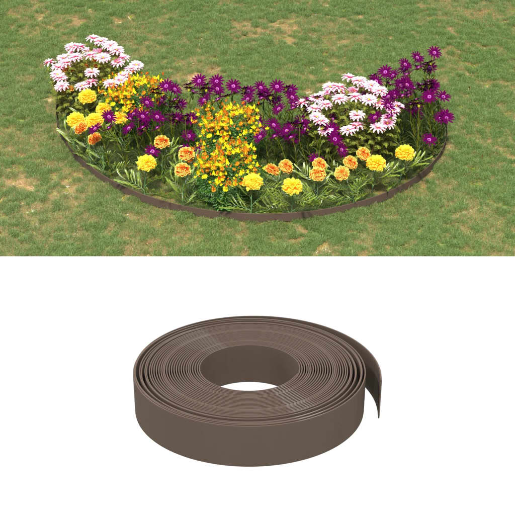 Bordatura da Giardino Marrone 10 m x 10 cm in Polietilene
