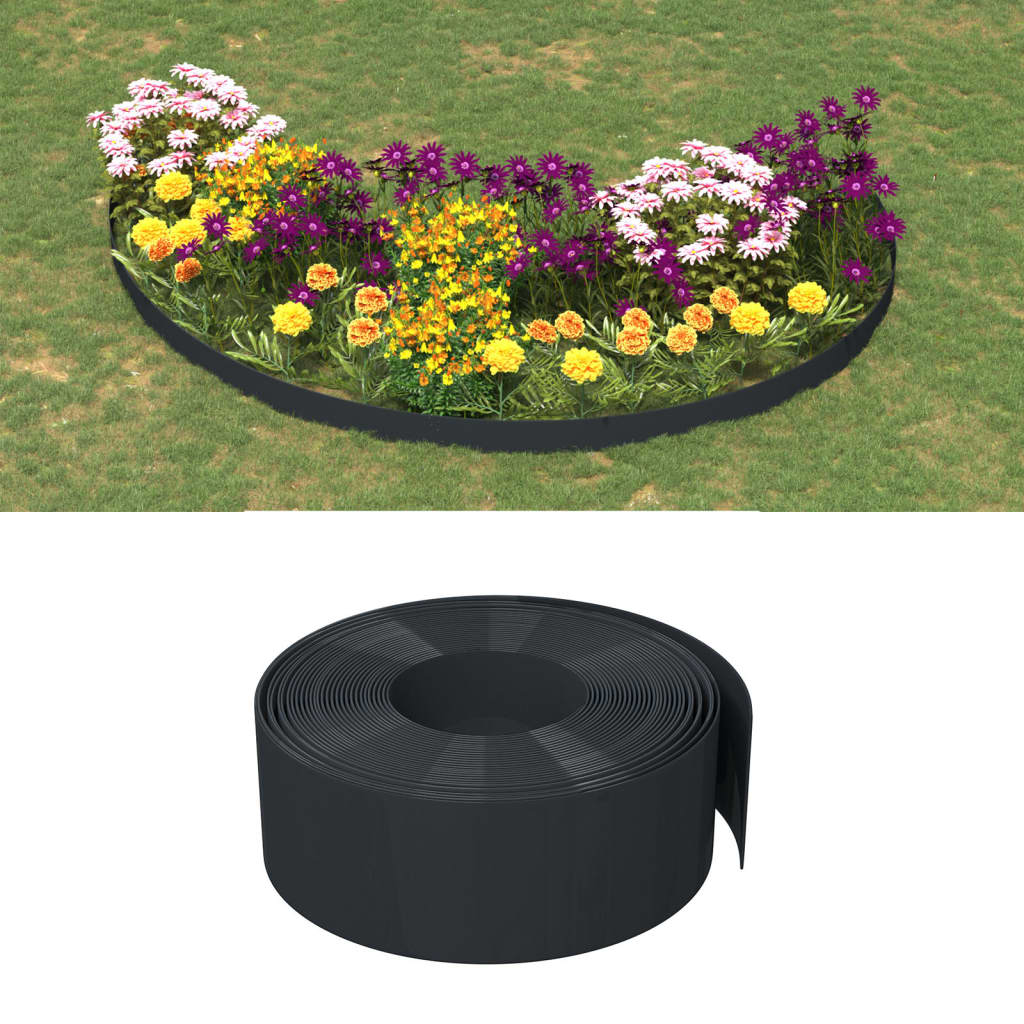 Bordatura da Giardino Nera 10 m x 20 cm in Polietilene