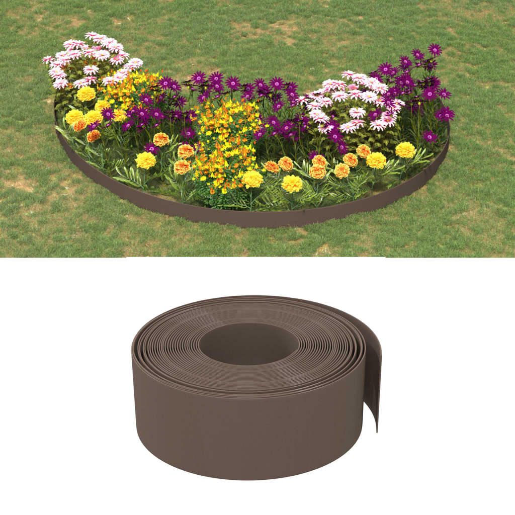 Bordatura da Giardino Marrone 10 m x 20 cm Polietilene