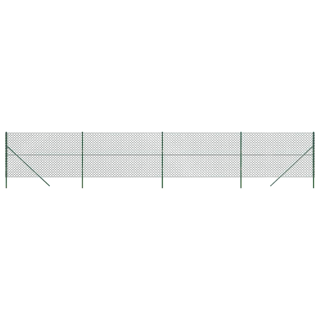 Recinzione a Rete Verde 1,6 x 10 m in Acciaio Zincato con Rivestimento PVC