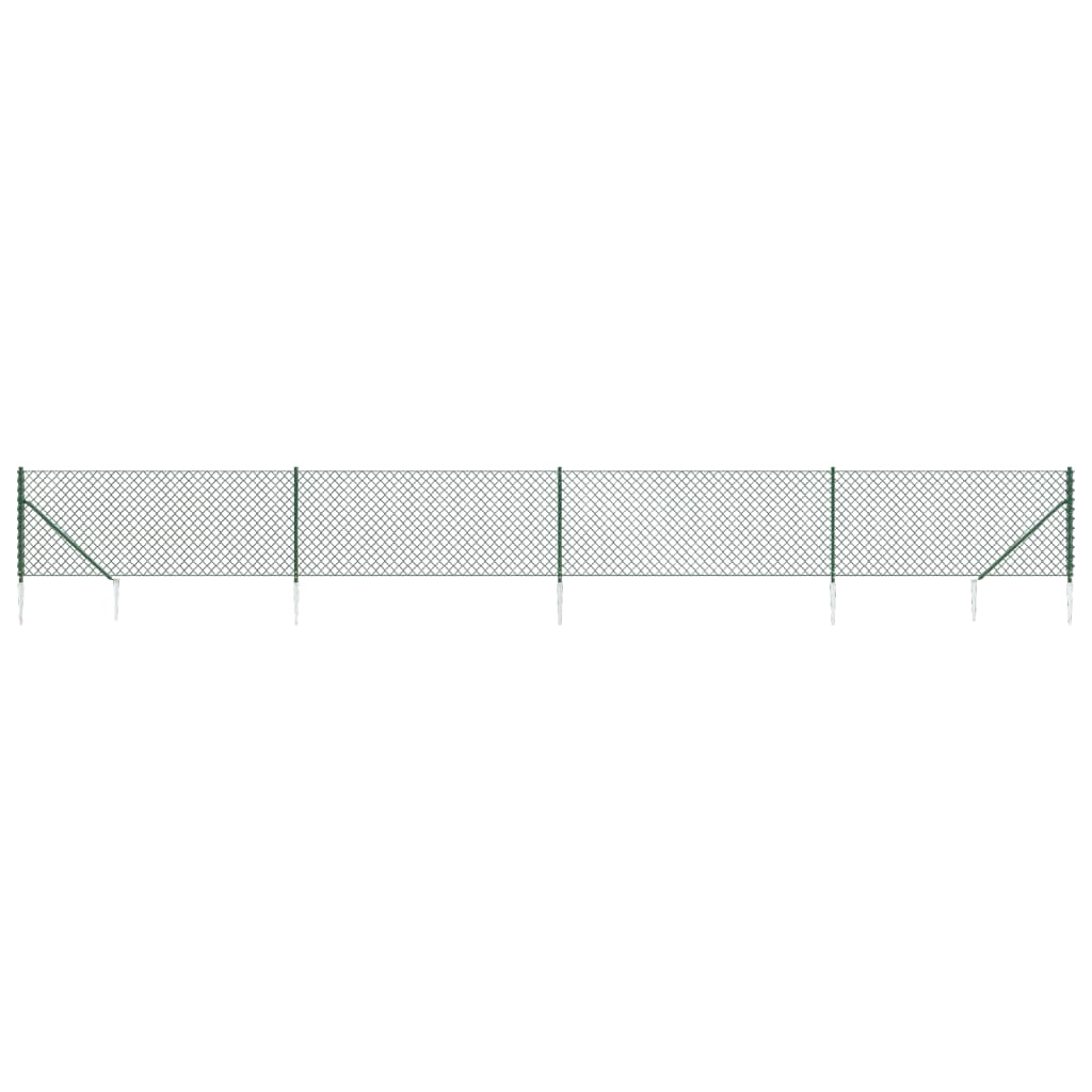 Recinzione a Rete con Picchetti Ancoraggio Verde 1x10 m