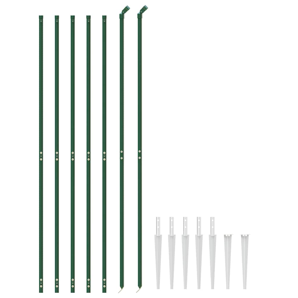 Recinzione a Rete con Picchetti Ancoraggio Verde 1,4x10 m