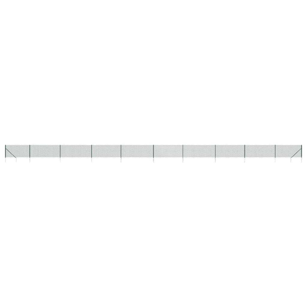 Recinzione a Rete con Picchetti Ancoraggio Verde 1,1x25 m