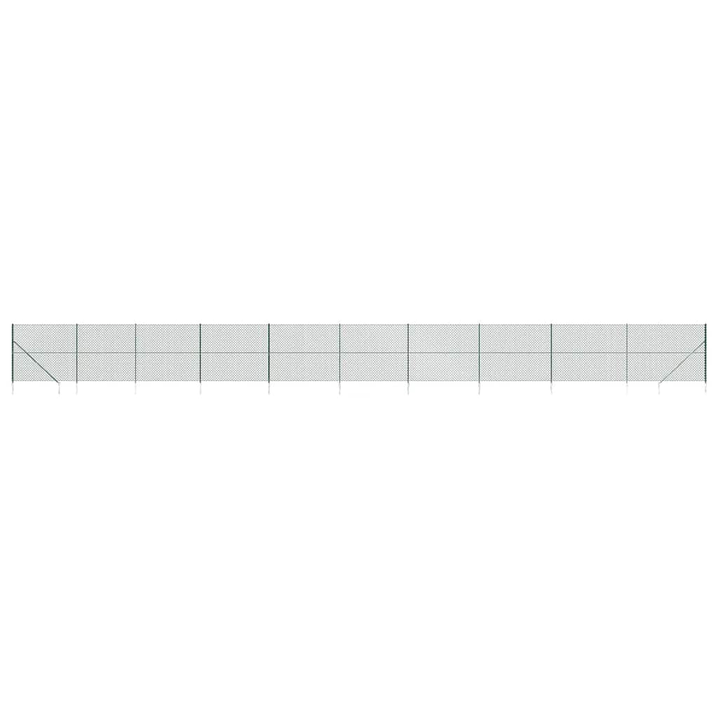 Recinzione a Rete con Picchetti Ancoraggio Verde 1,4x25 m