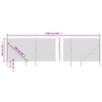 Recinzione a Rete con Picchetti Ancoraggio Verde 1,6x25 m