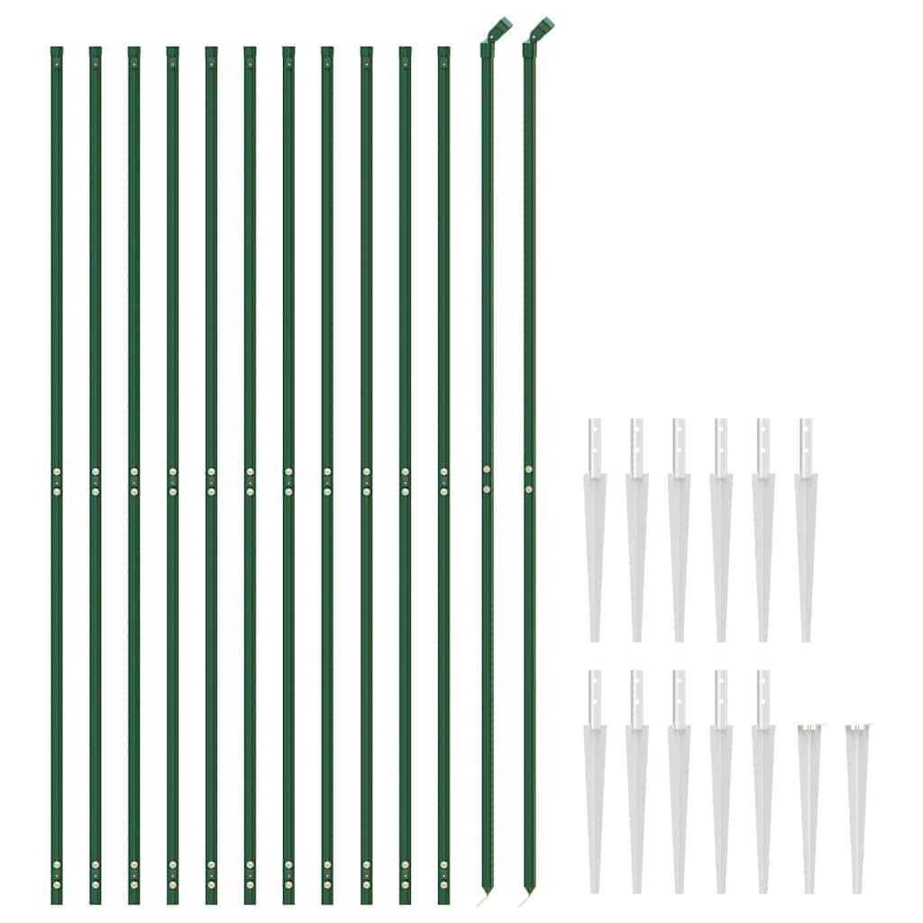 Recinzione a Rete con Picchetti Ancoraggio Verde 1,8x25 m