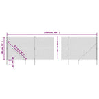 Recinzione a Rete con Picchetti Ancoraggio Verde 1,8x25 m
