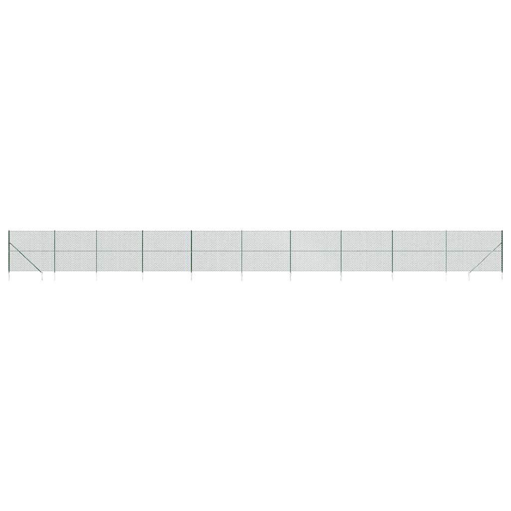 Recinzione a Rete con Picchetti Ancoraggio Verde 2x25 m