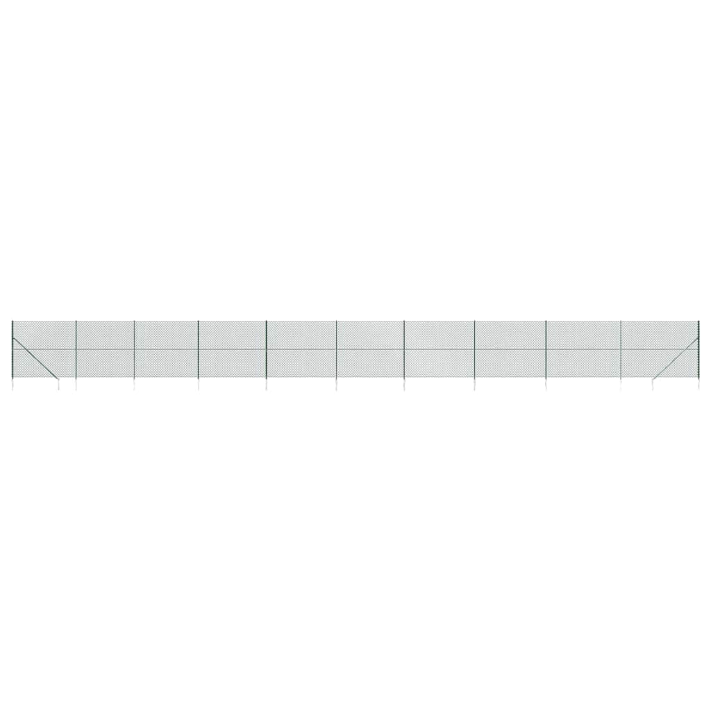 Recinzione a Rete con Picchetti Ancoraggio Verde 2,2x25 m
