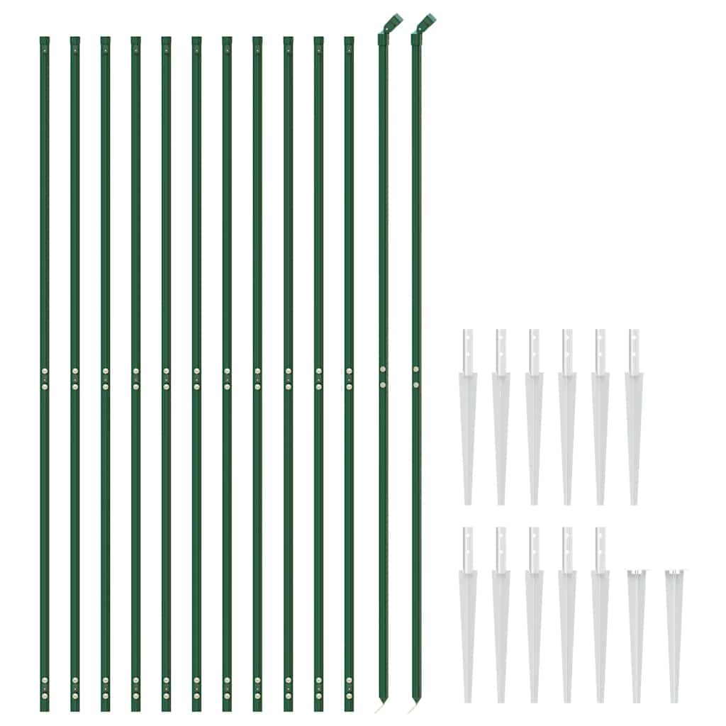 Recinzione a Rete con Picchetti Ancoraggio Verde 2,2x25 m