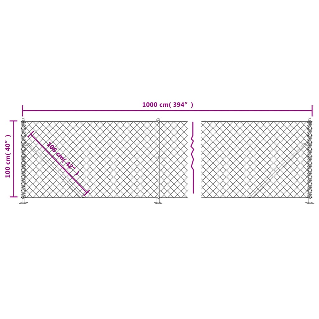 Recinzione a Rete con Flangia Verde 1x10 m