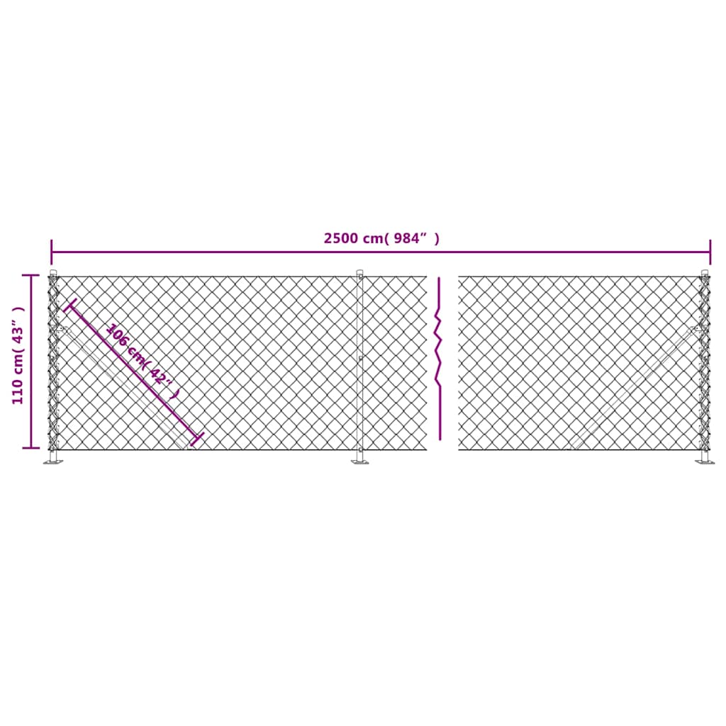 Recinzione a Rete con Flangia Verde 1,1x25 m