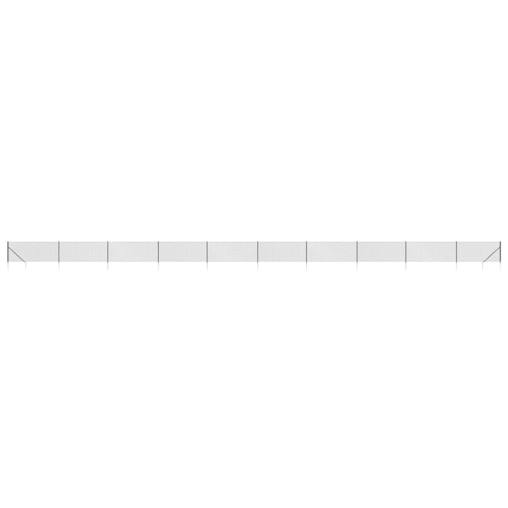Recinzione a Rete con Picchetti Ancoraggio Antracite 1,1x25 m