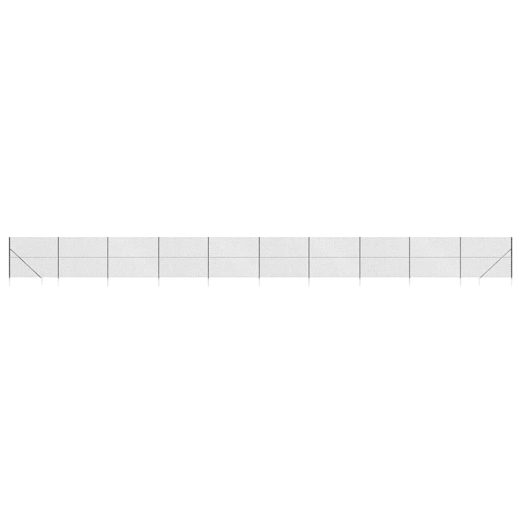 Recinzione a Rete con Picchetti Ancoraggio Antracite 2x25 m