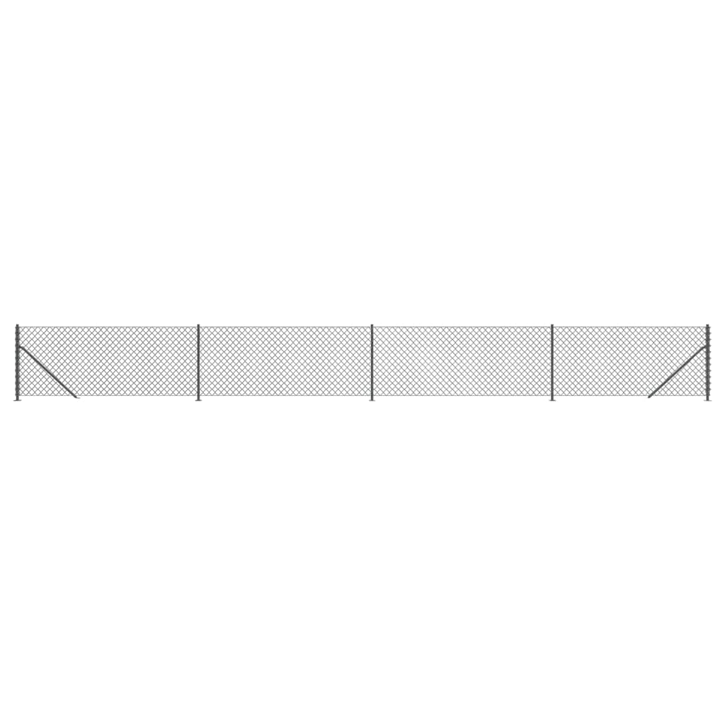 Recinzione a Rete Antracite 0,8x10 m con Flangia