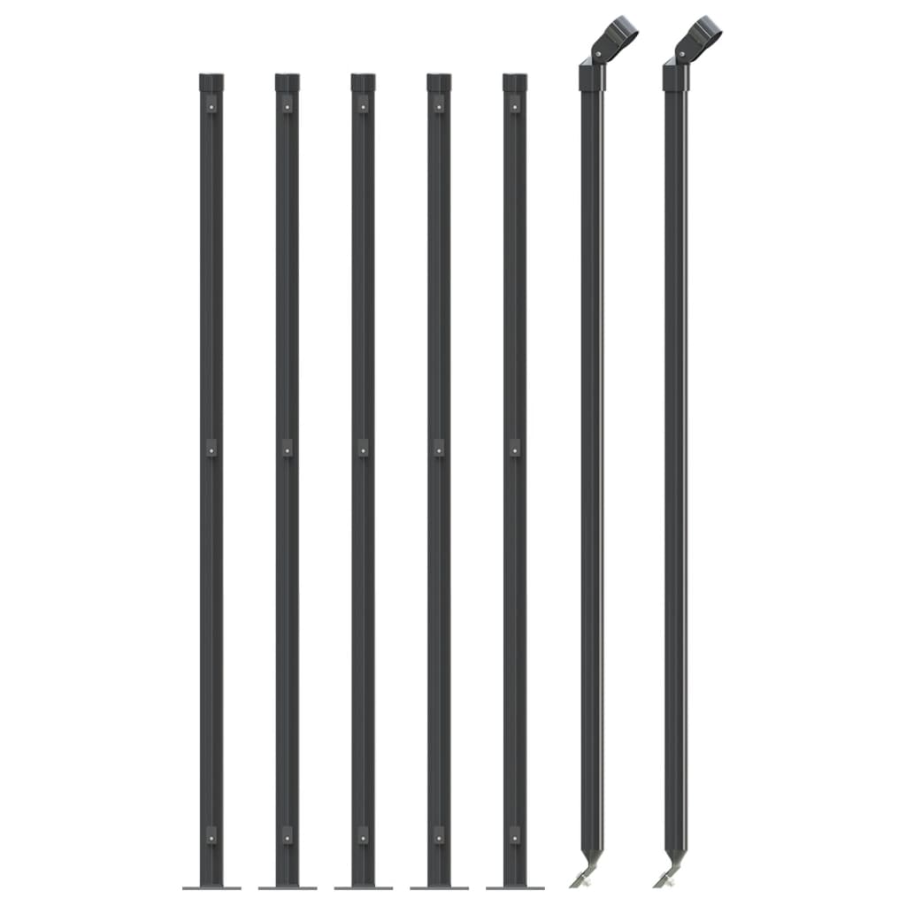 Recinzione a Rete Antracite 0,8x10 m con Flangia