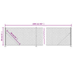 Recinzione a Rete Antracite 0,8x10 m con Flangia