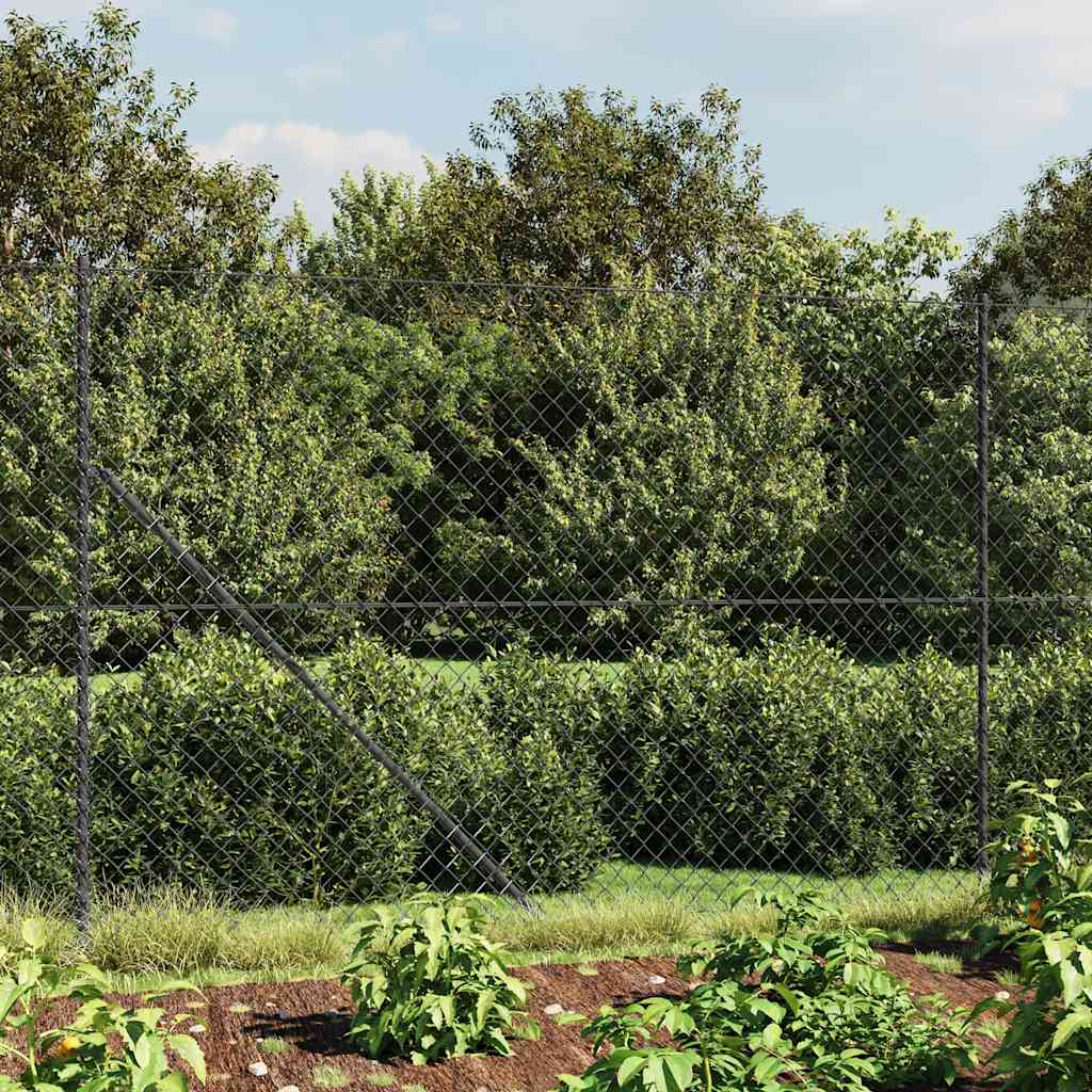 Recinzione a Rete con Flangia Antracite 1,6 x 10 m