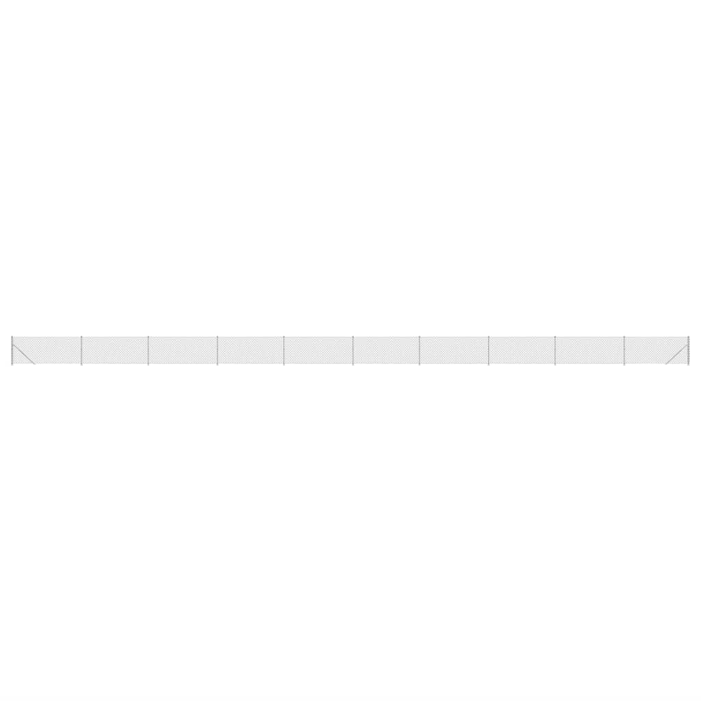 Recinzione a Rete con Flangia Argento 0,8x25 m