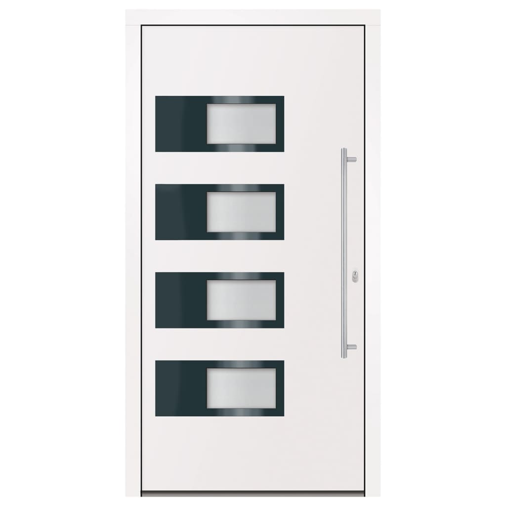 Porta d'ingresso bianca 100x200 cm in alluminio e PVC