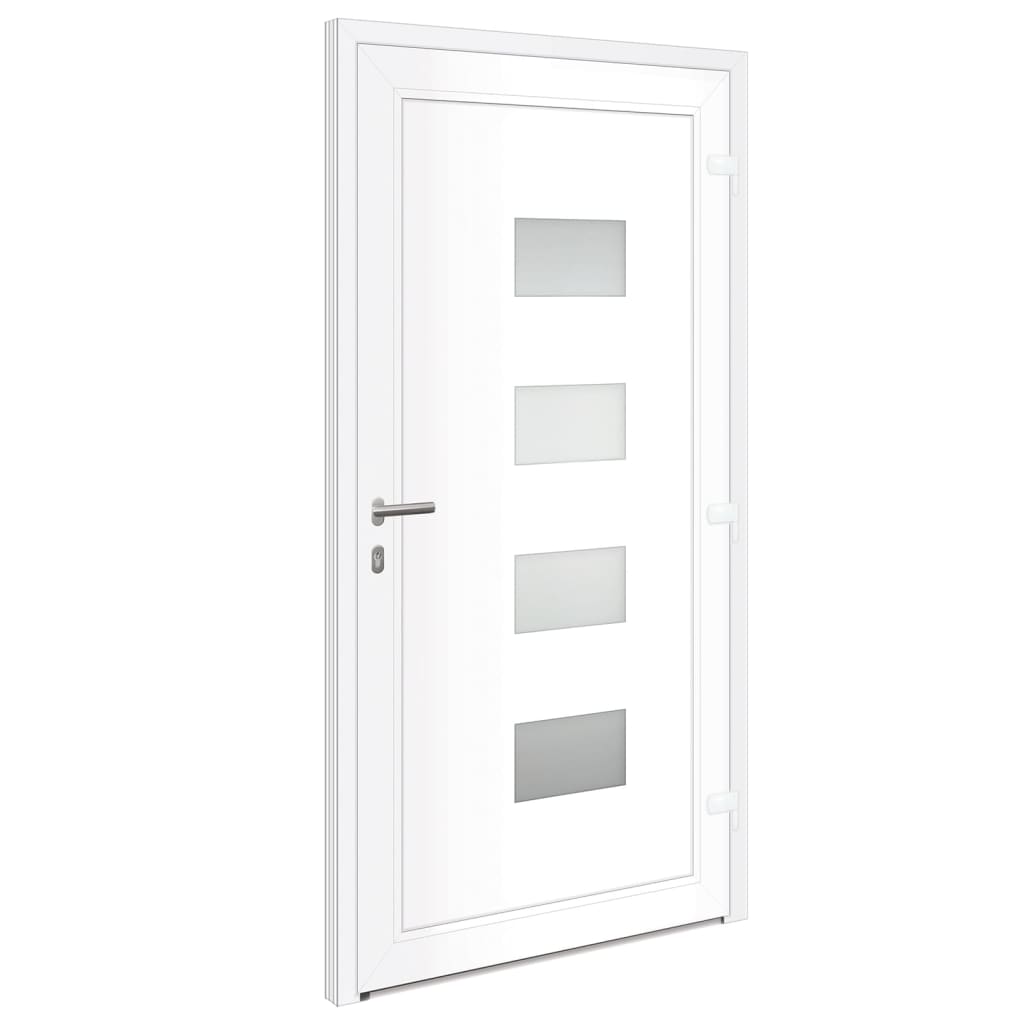 Porta d'ingresso bianca 100x200 cm in alluminio e PVC
