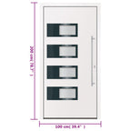 Porta d'ingresso bianca 100x200 cm in alluminio e PVC
