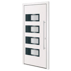 Porta d'Ingresso Bianca 100x210 cm in Alluminio e PVC