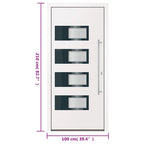Porta d'Ingresso Bianca 100x210 cm in Alluminio e PVC