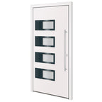 Porta d'ingresso bianca 110x210 cm in alluminio e PVC